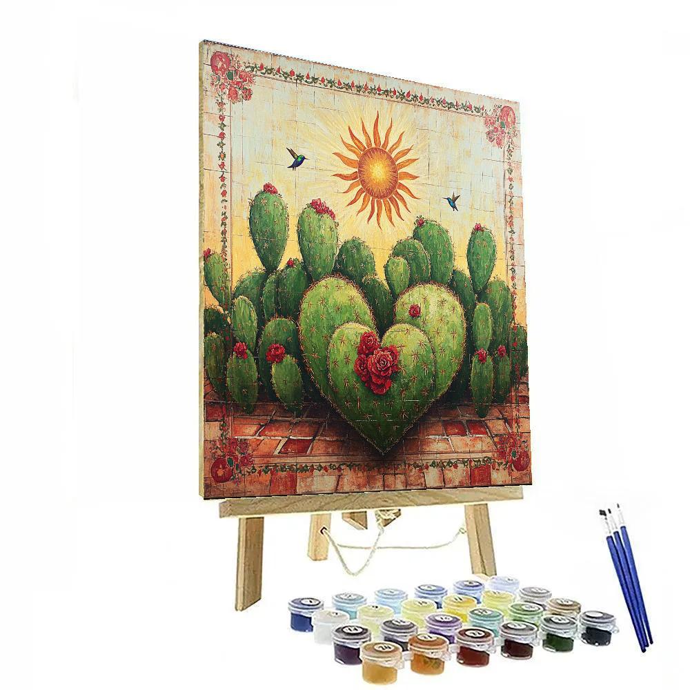 Frida Kahlo Inspired Heart Of Cactus Identity Numbered painting kits