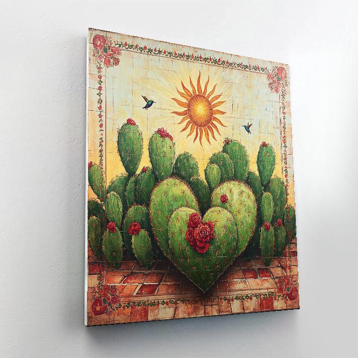 Frida Kahlo Inspired Heart Of Cactus Identity Numbered painting kits