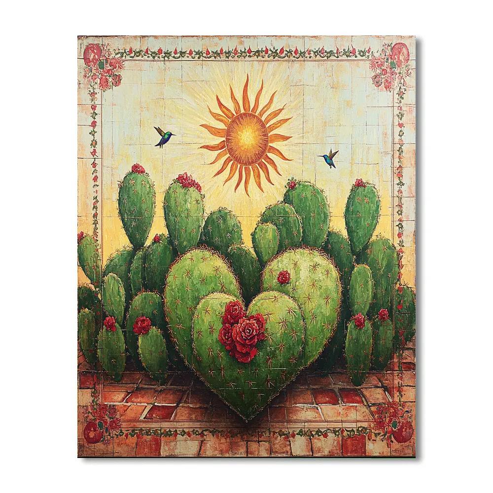 Frida Kahlo Inspired Heart Of Cactus Identity Numbered painting kits