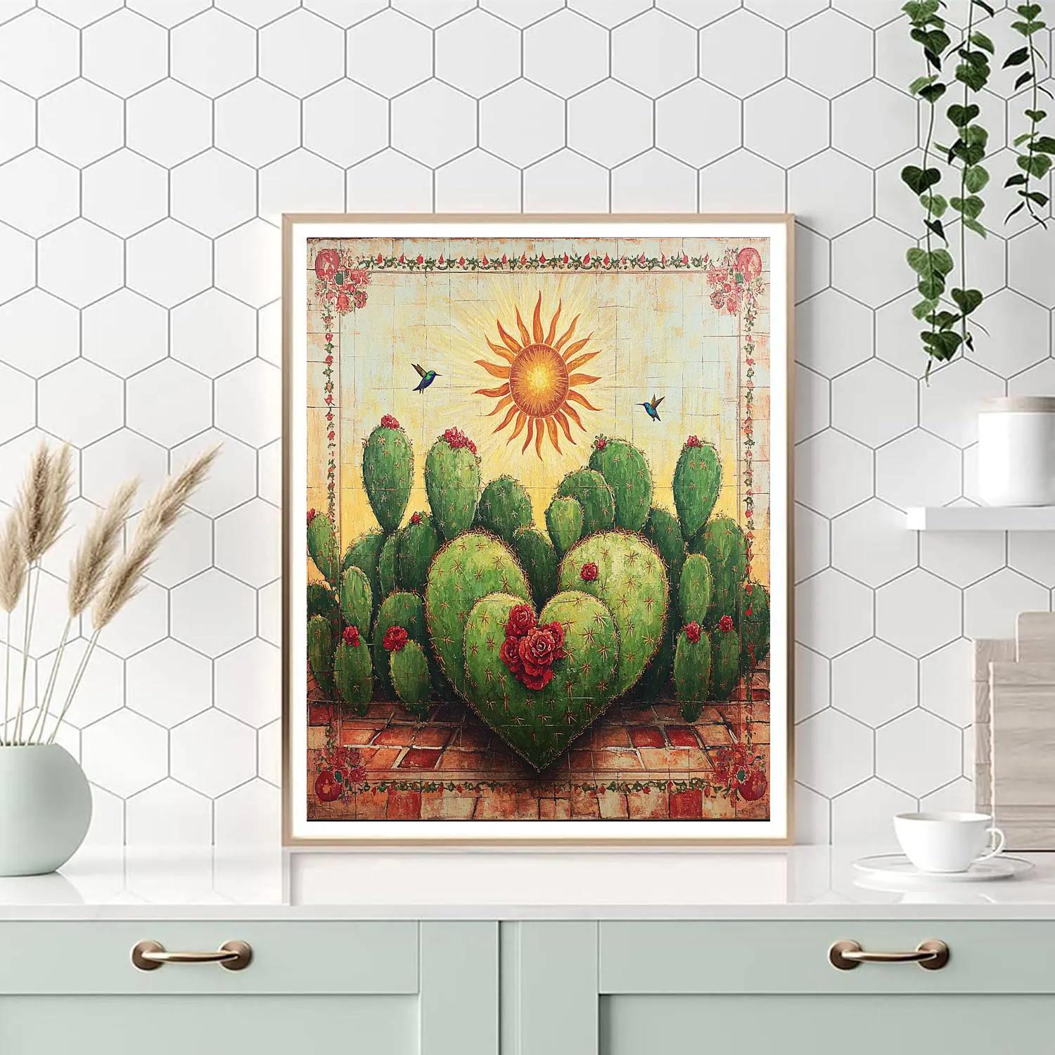 Frida Kahlo Inspired Heart Of Cactus Identity Numbered painting kits