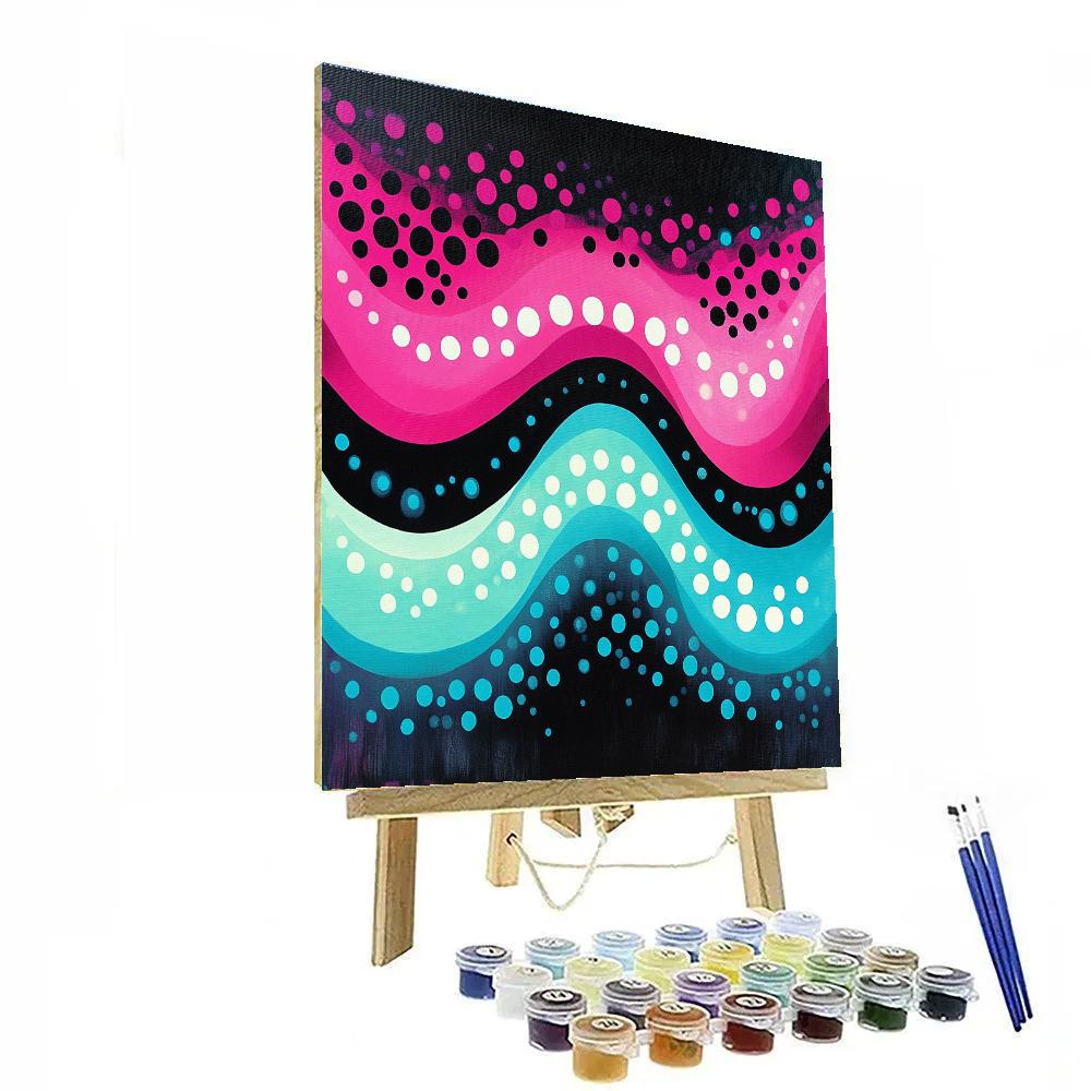 Yayoi Kusama Inspired Polka Aurora Loop paint by numbers