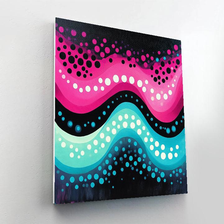 Yayoi Kusama Inspired Polka Aurora Loop paint by numbers