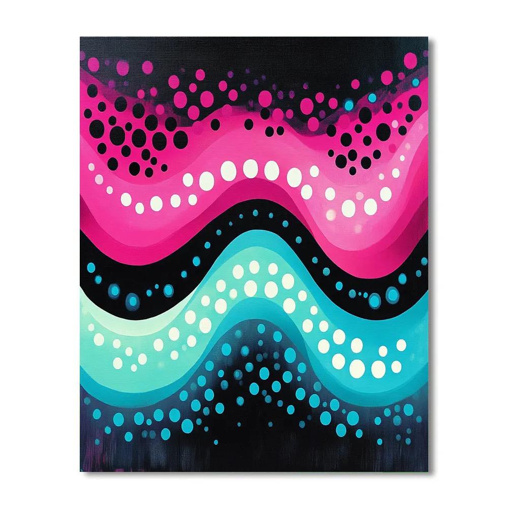 Yayoi Kusama Inspired Polka Aurora Loop paint by numbers