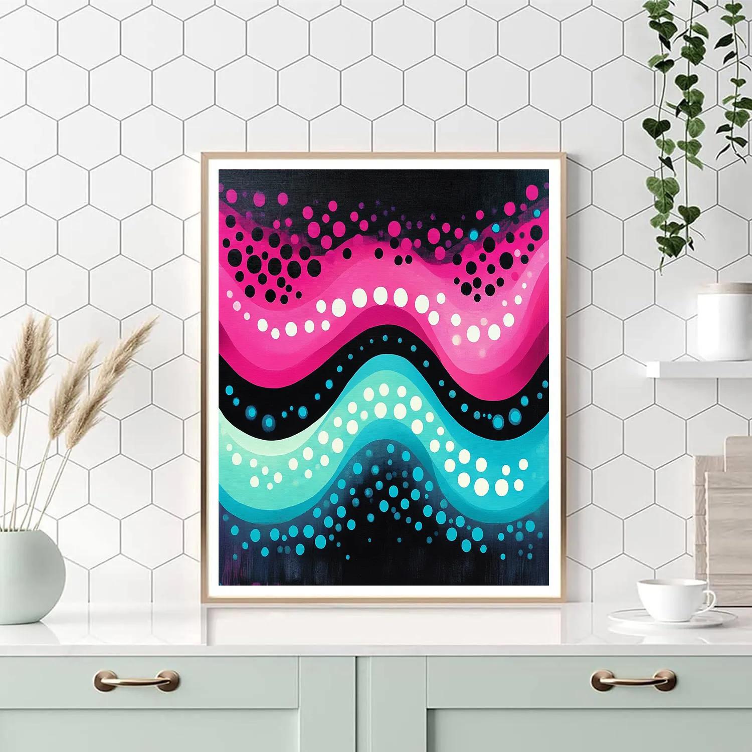 Yayoi Kusama Inspired Polka Aurora Loop paint by numbers