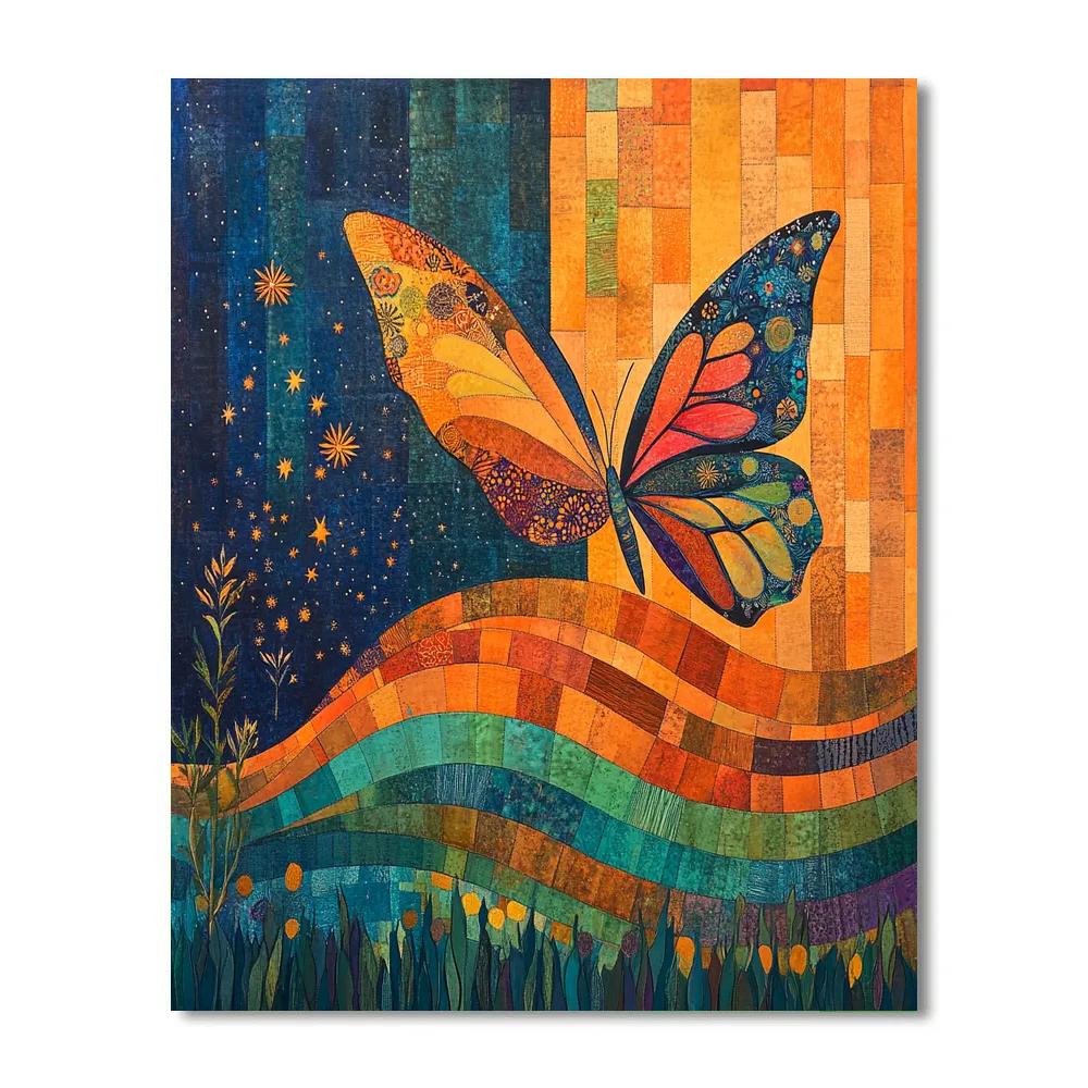 Frida Kahlo Inspired Monarch Flight Resilience paint by number