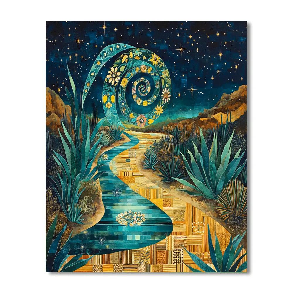 Frida Kahlo Inspired Agave Moon Healing Numbered painting kits