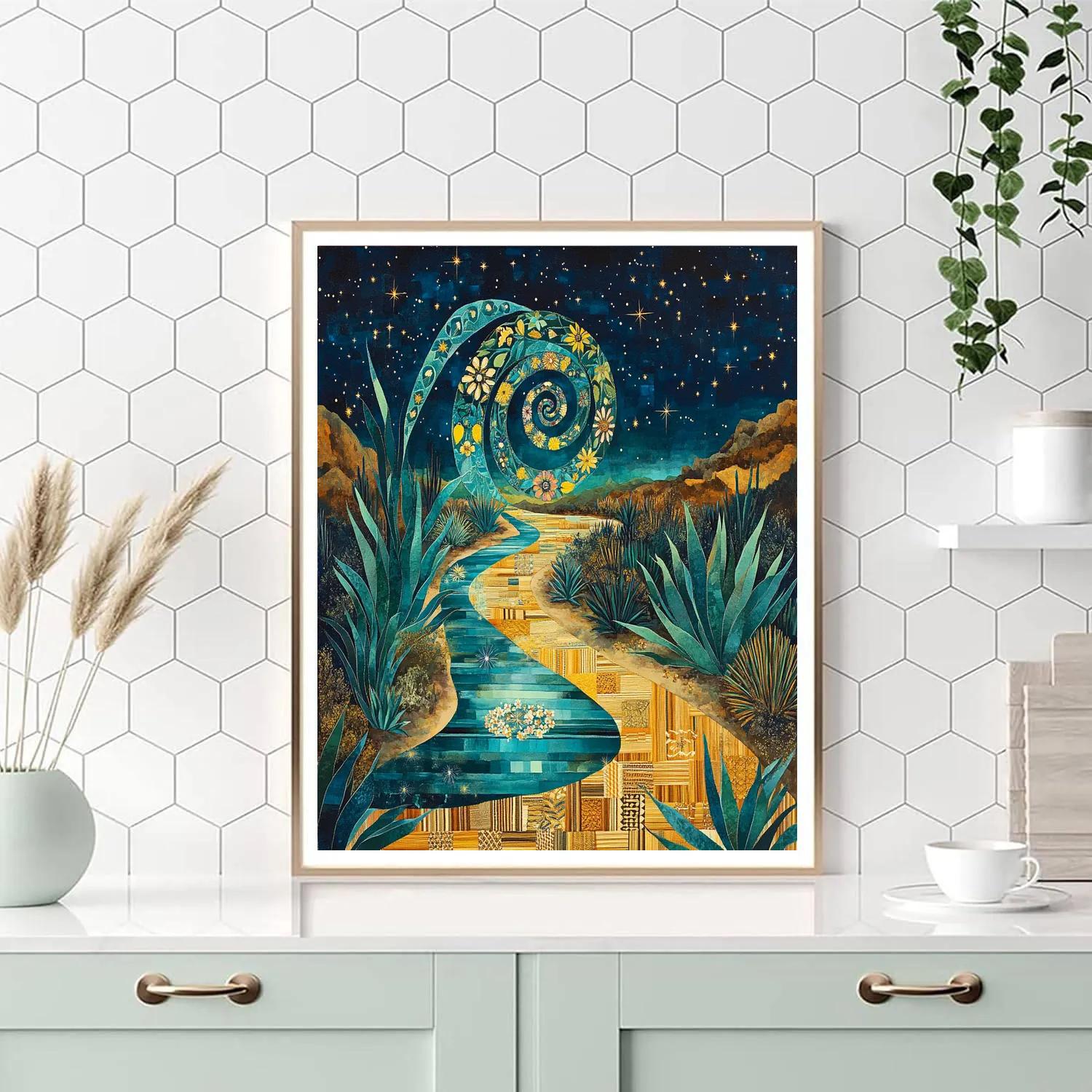 Frida Kahlo Inspired Agave Moon Healing Numbered painting kits