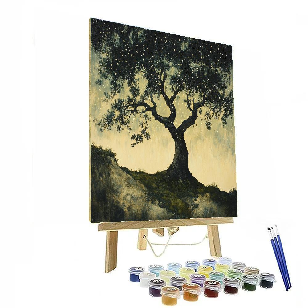 Zhao Mengfu Inspired Ancient Tree Constellation Paint by numbers kits