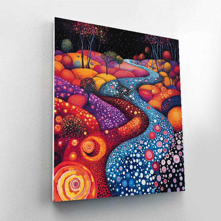 Yayoi Kusama Inspired Cosmic Garden paint by number