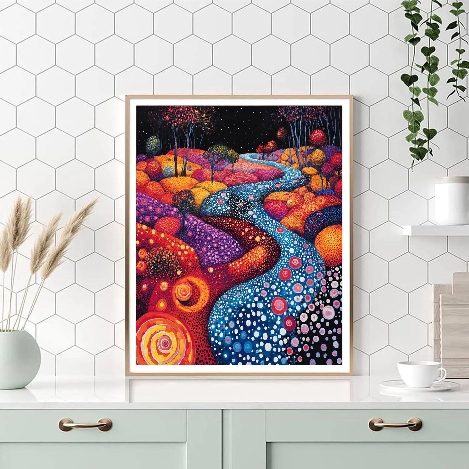 Yayoi Kusama Inspired Cosmic Garden paint by number