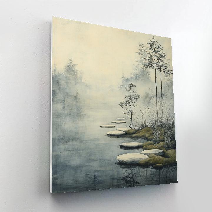 Zhao Mengfu Inspired Whispering Mist Garden painting number kit