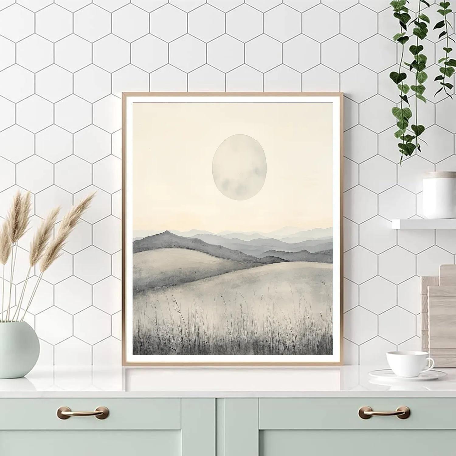 Zhao Mengfu Inspired Lunar Plateau Scroll Number painting