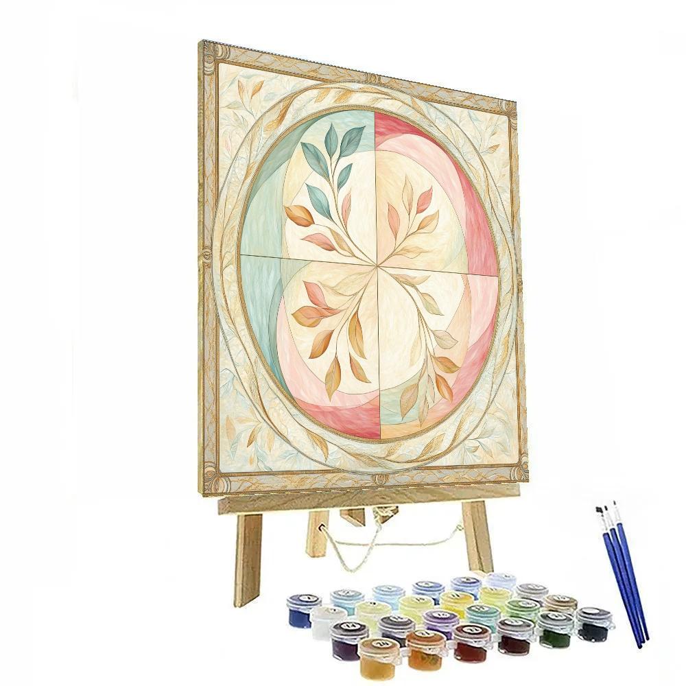 Alphonse Mucha Inspired Seasons Mandala Numbered painting kits