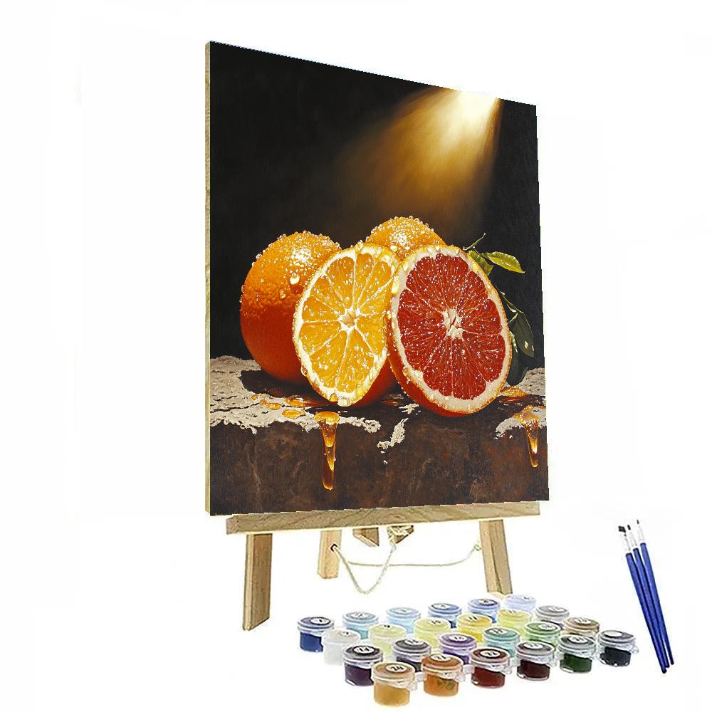 Caravaggio Inspired Tenebristic Citrus Still Life Painting by numbers kit