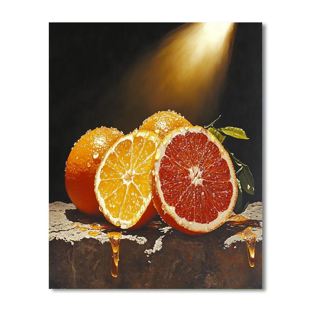 Caravaggio Inspired Tenebristic Citrus Still Life Painting by numbers kit