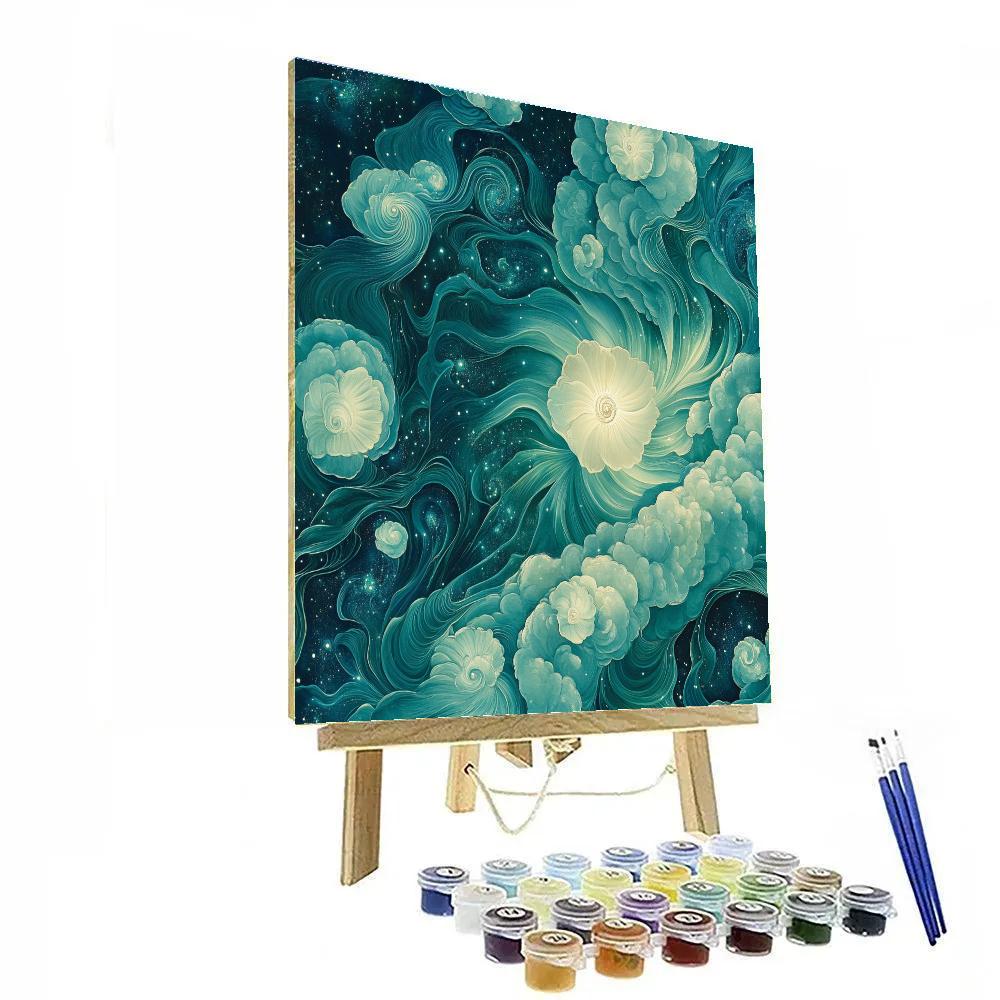 Alphonse Mucha Inspired Ocean Nebula DIY paint by numbers