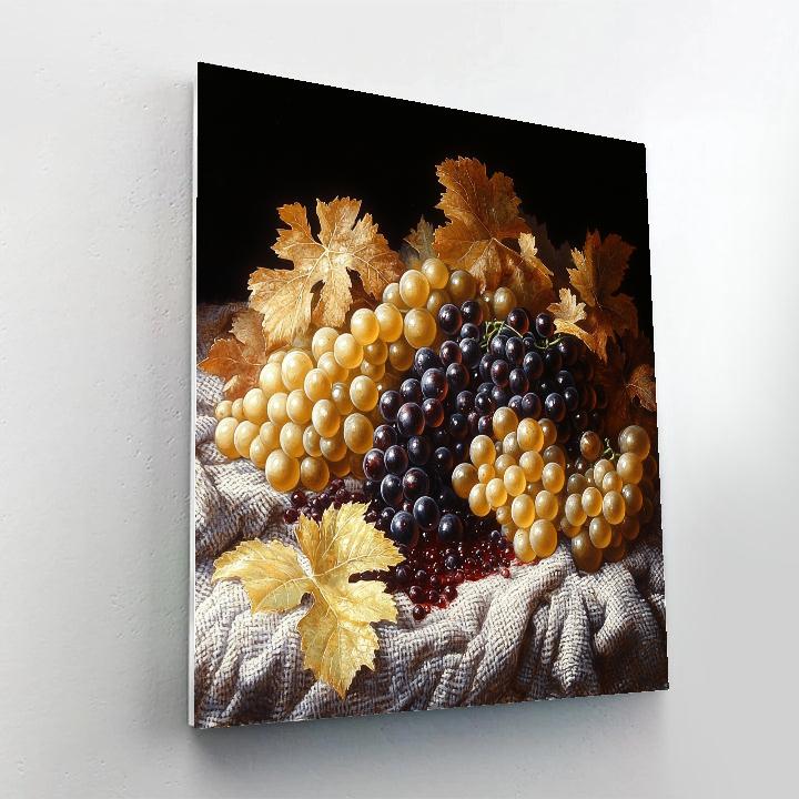 Caravaggio Inspired Nocturnal Vineyard Harvest Number painting