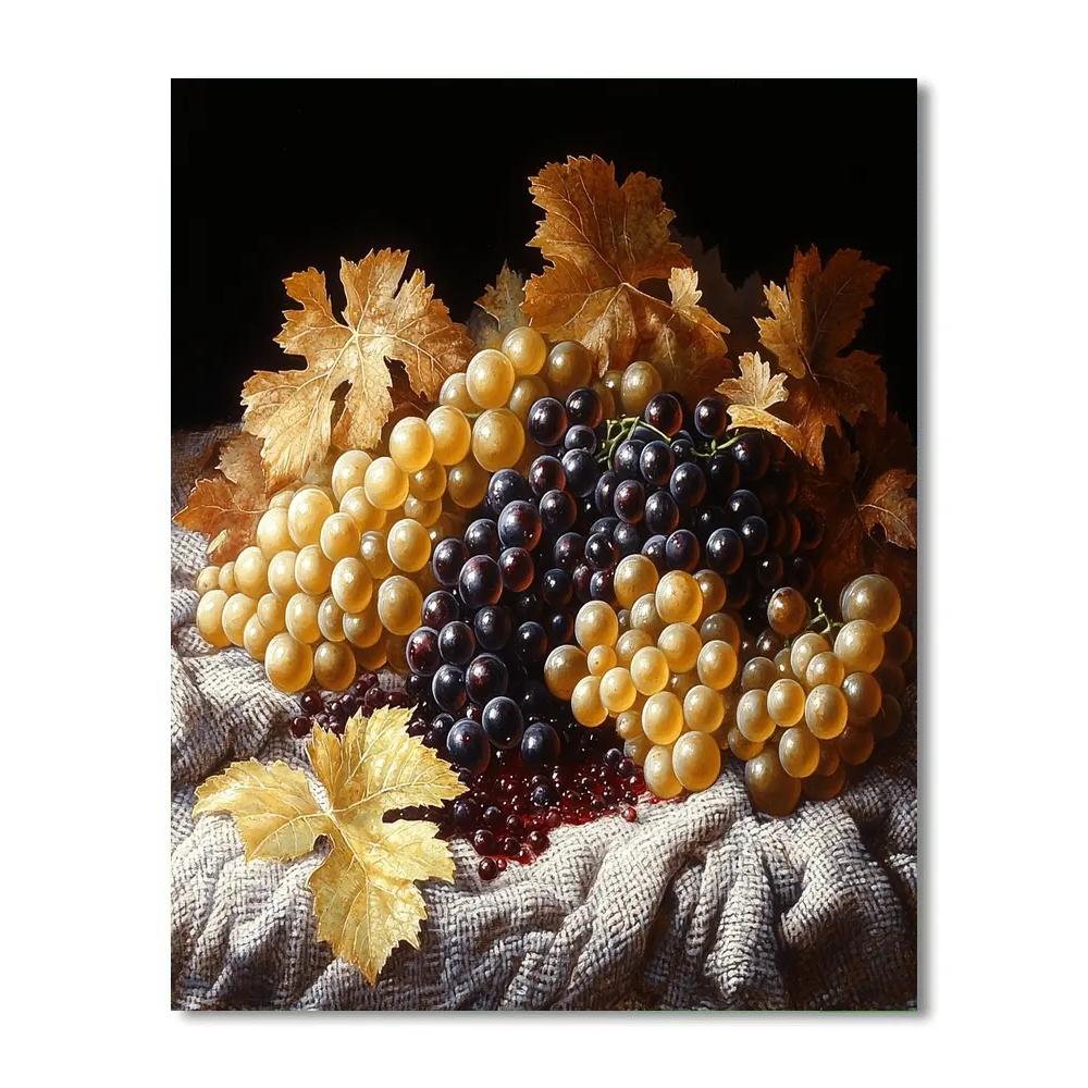 Caravaggio Inspired Nocturnal Vineyard Harvest Number painting