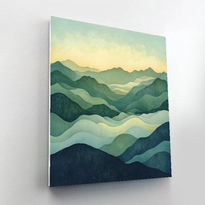 Hiroshige Inspired Mountain Path Of Clouds Painting by numbers kit