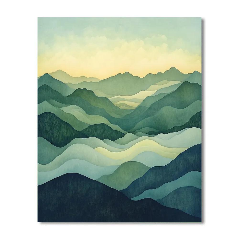 Hiroshige Inspired Mountain Path Of Clouds Painting by numbers kit