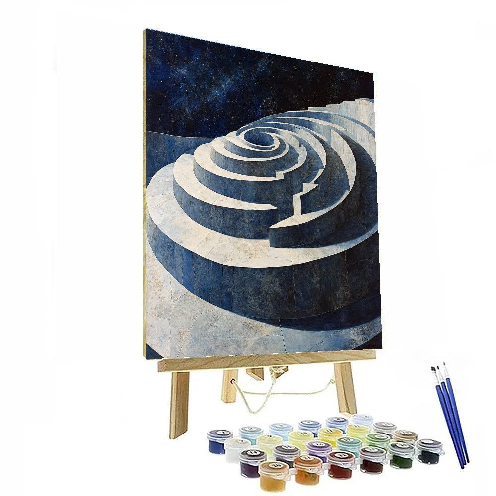 Michelangelo Inspired Nebular Stair Paint by numbers art