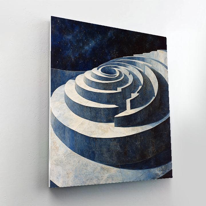Michelangelo Inspired Nebular Stair Paint by numbers art