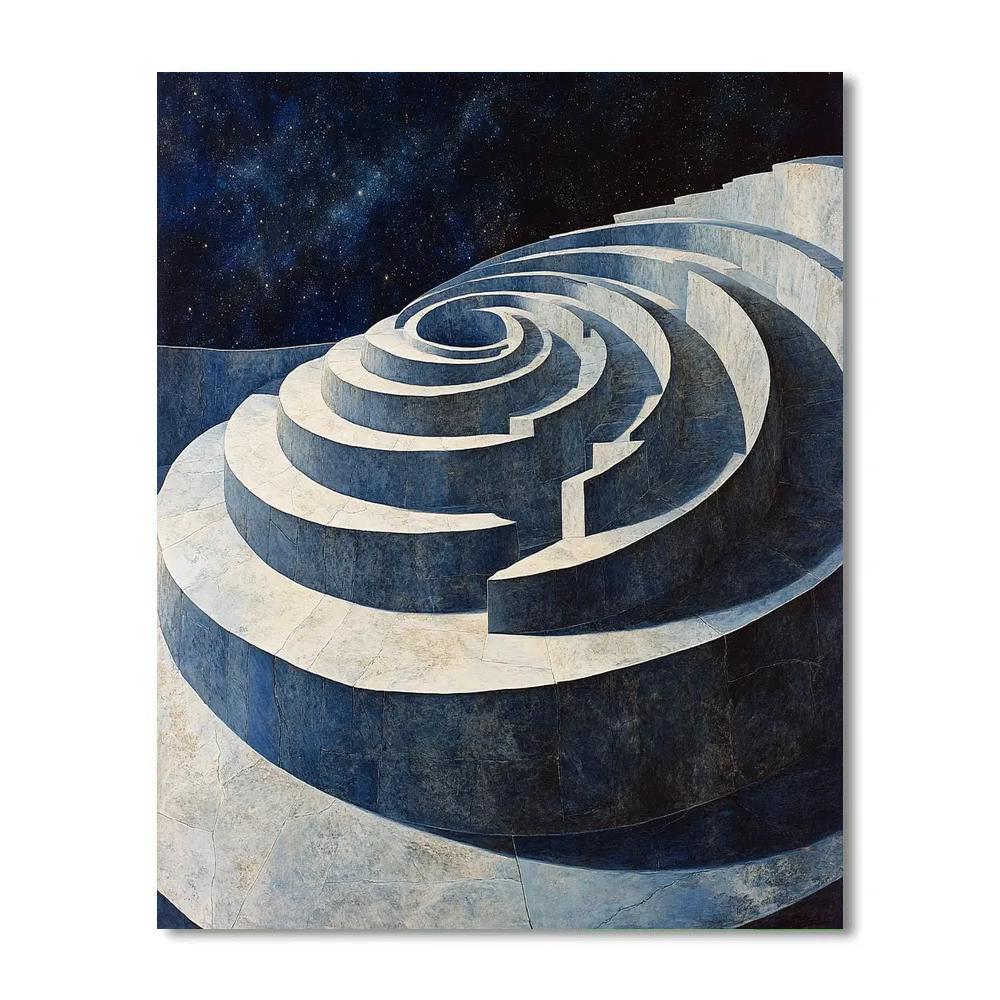 Michelangelo Inspired Nebular Stair Paint by numbers art