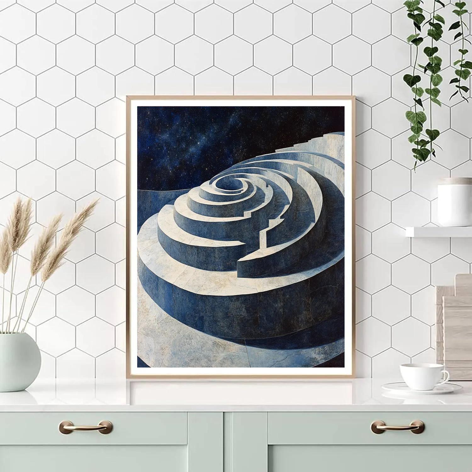 Michelangelo Inspired Nebular Stair Paint by numbers art