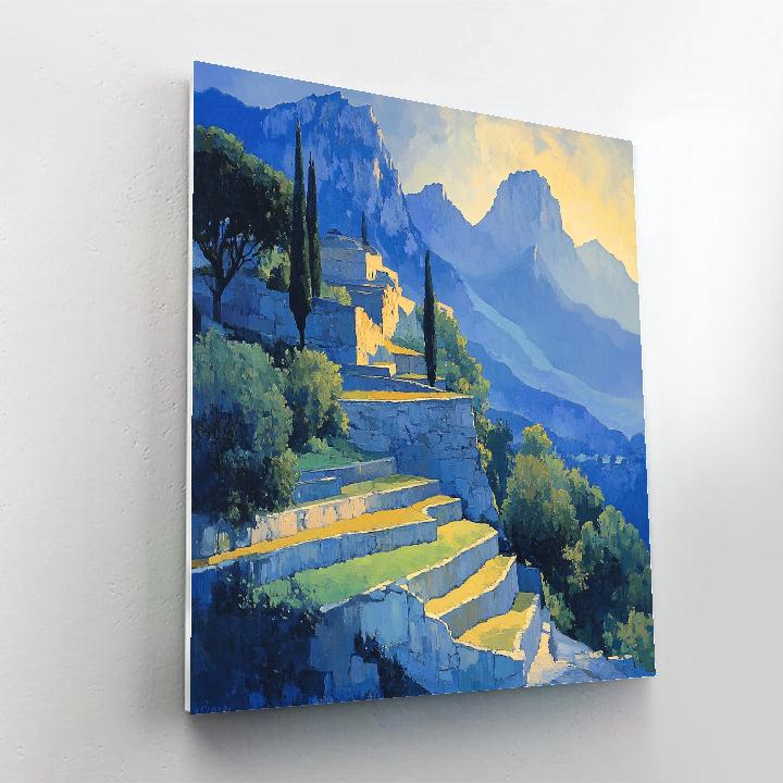Paul Cézanne Inspired Mountain Stillness paint by color