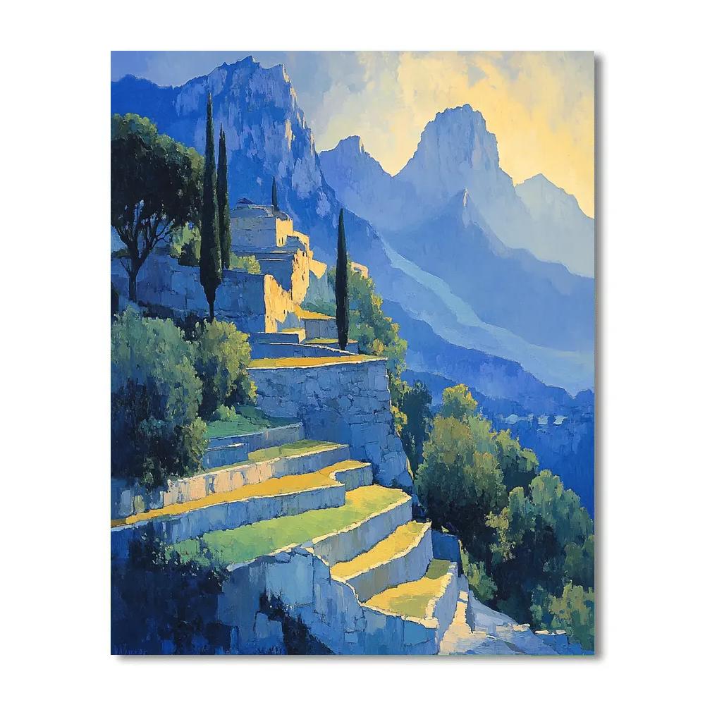 Paul Cézanne Inspired Mountain Stillness paint by color