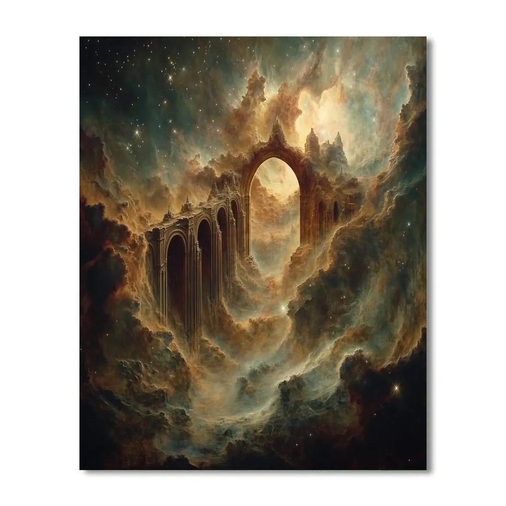 Michelangelo Inspired Nebula Cathedral Paint by numbers art