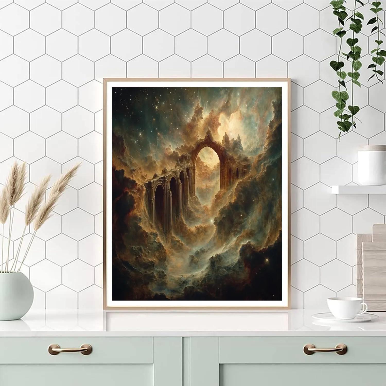 Michelangelo Inspired Nebula Cathedral Paint by numbers art