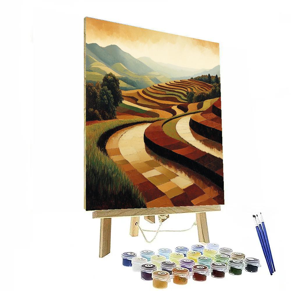 Nandalal Bose Inspired Monsoon Landscape Paint by numbers art