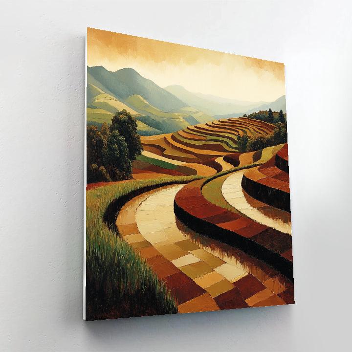 Nandalal Bose Inspired Monsoon Landscape Paint by numbers art