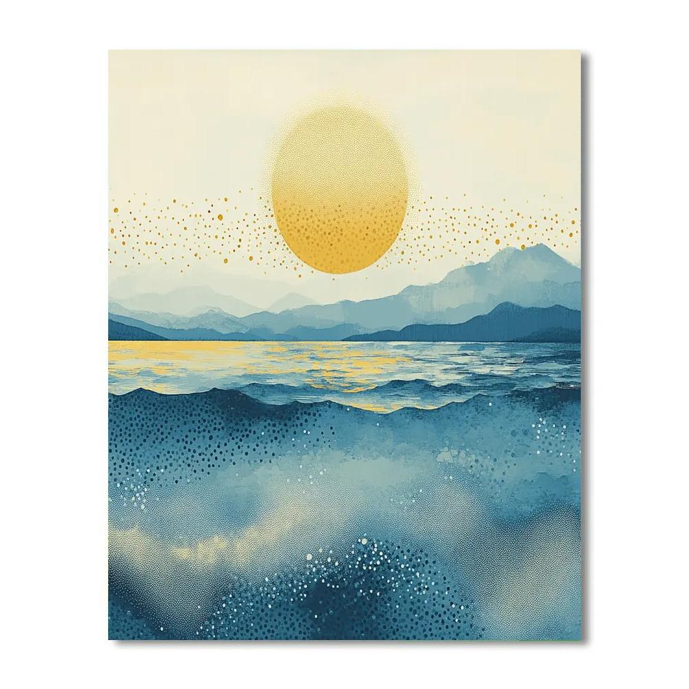 Georges Seurat Inspired Lunar Tide Abstraction DIY paint by numbers