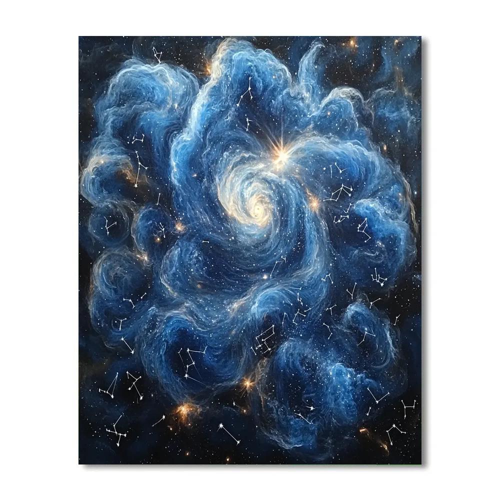 Michelangelo Inspired Celestial Wreath Numbered painting kits