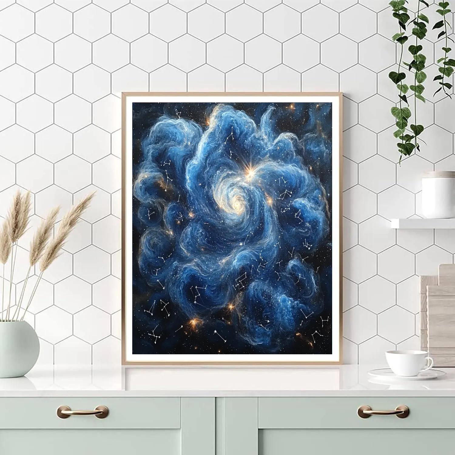Michelangelo Inspired Celestial Wreath Numbered painting kits