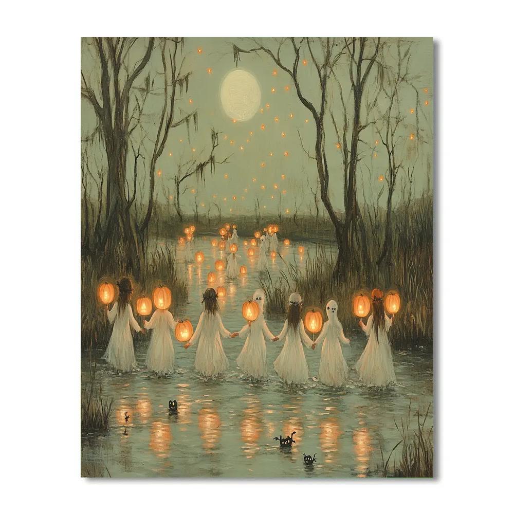 Marshland Lantern Parade DIY paint by numbers