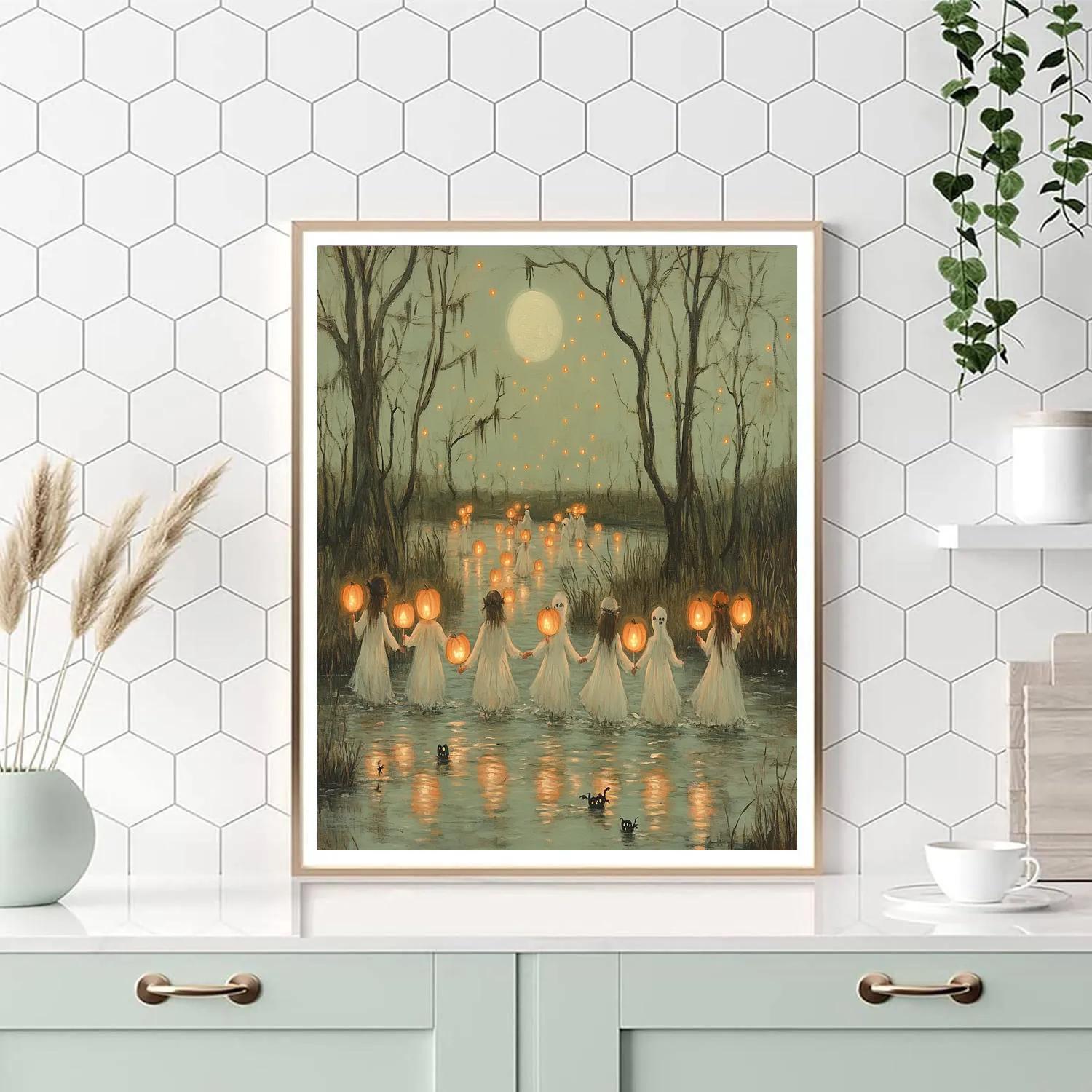Marshland Lantern Parade DIY paint by numbers