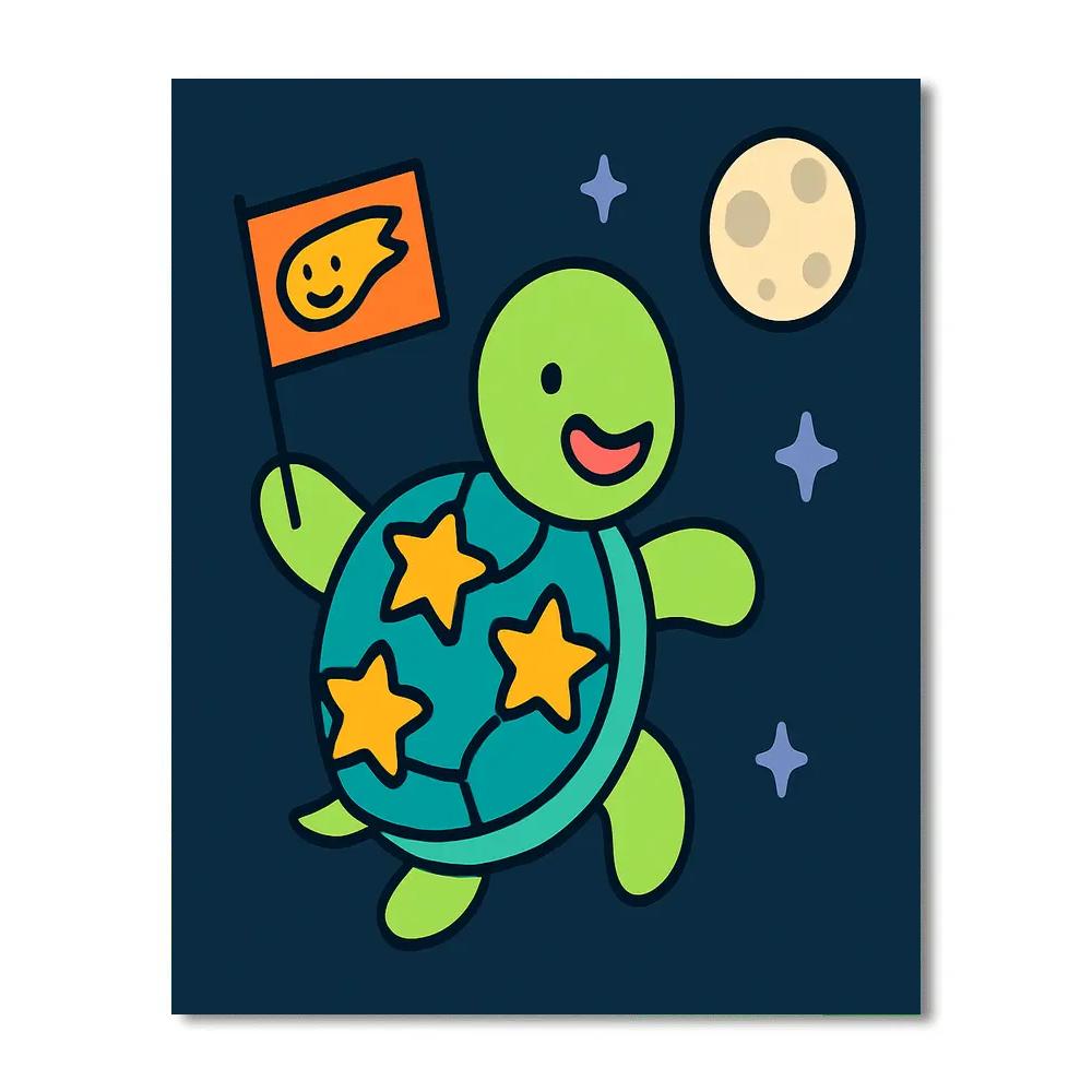 Starlight Space Turtle Paint by numbers art