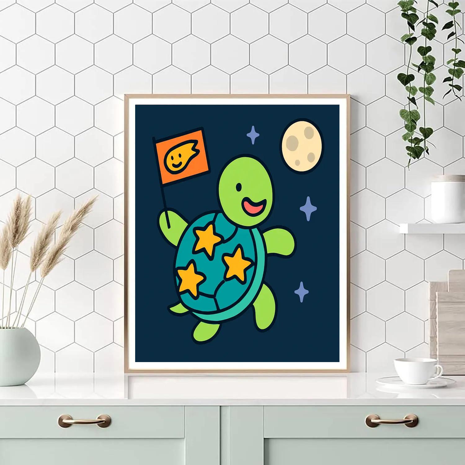 Starlight Space Turtle Paint by numbers art