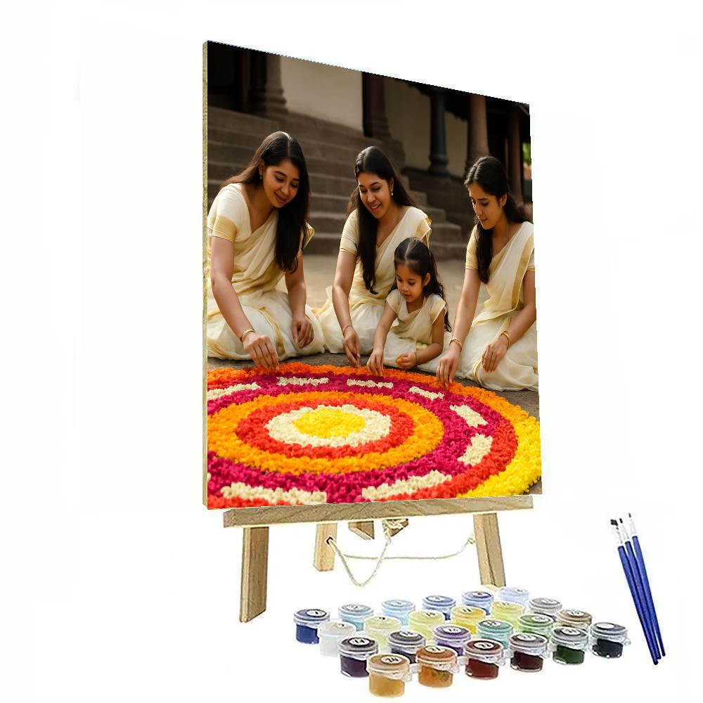 Onam Floral Carpet Pookalam painting number kit
