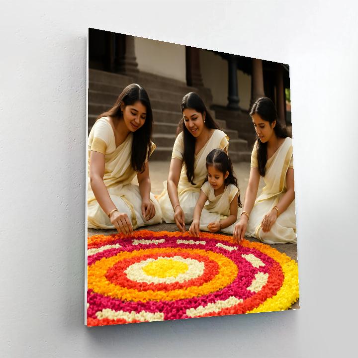 Onam Floral Carpet Pookalam painting number kit
