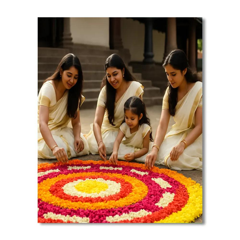 Onam Floral Carpet Pookalam painting number kit