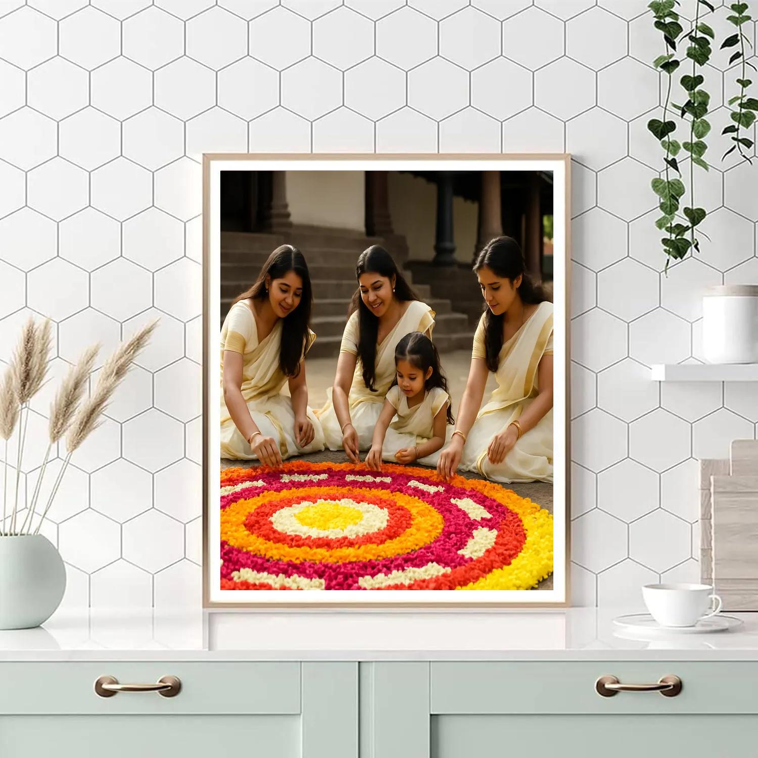 Onam Floral Carpet Pookalam painting number kit
