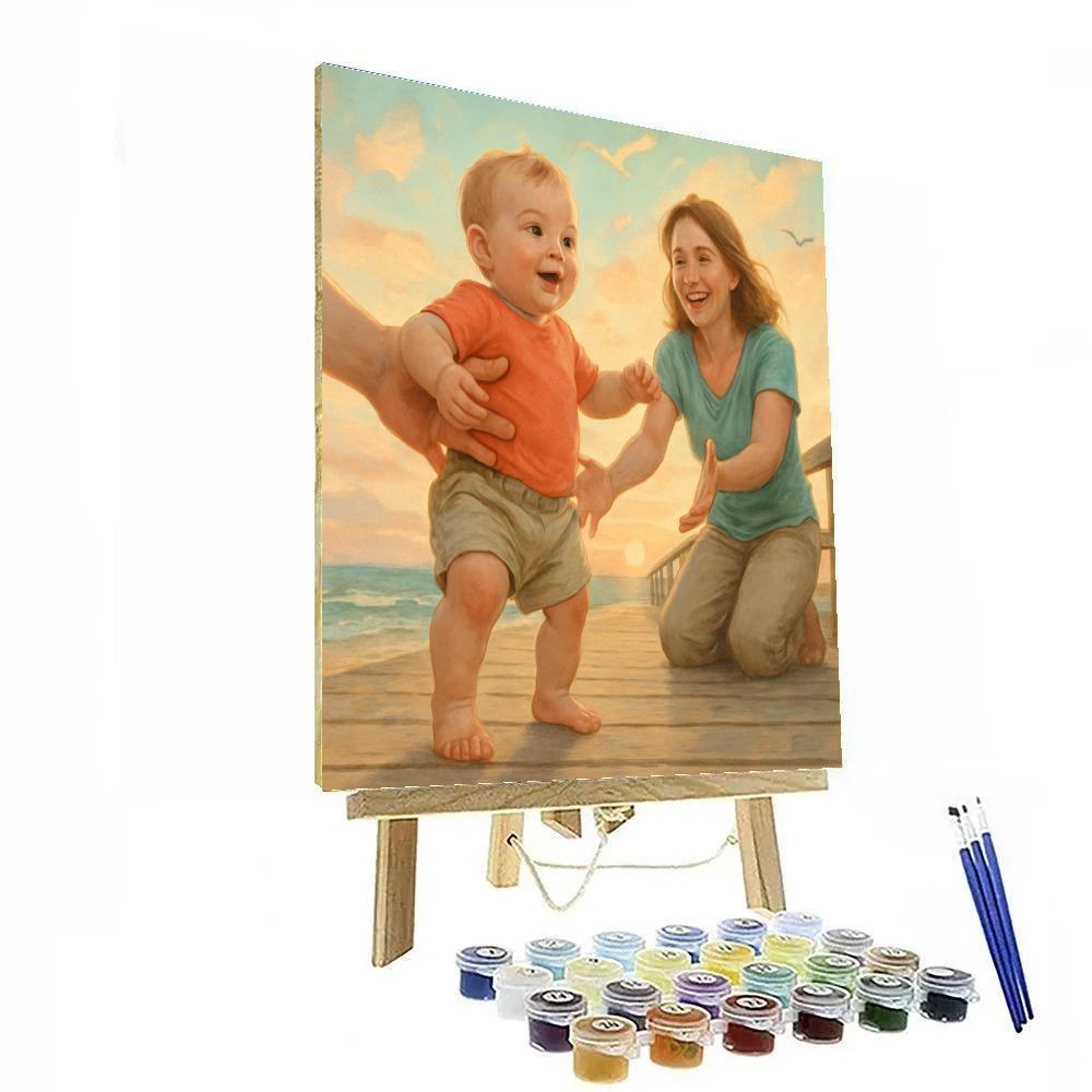 First Steps On The Boardwalk paint by number