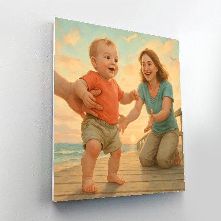 First Steps On The Boardwalk paint by number