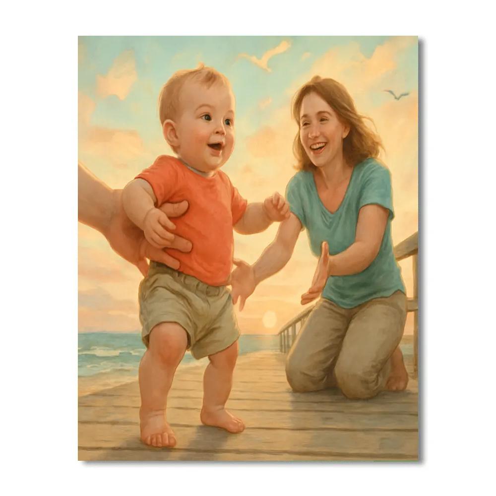 First Steps On The Boardwalk paint by number