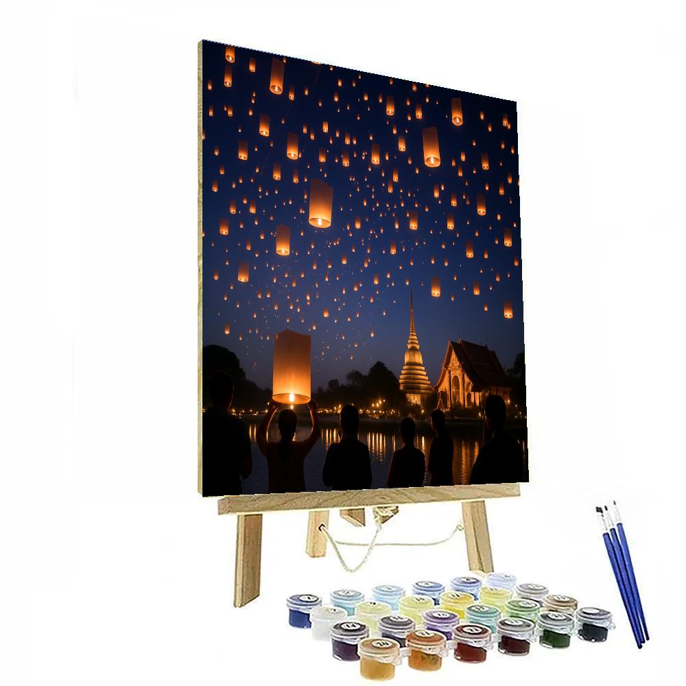 Lantern Parade Thailand Yi Peng paint by color