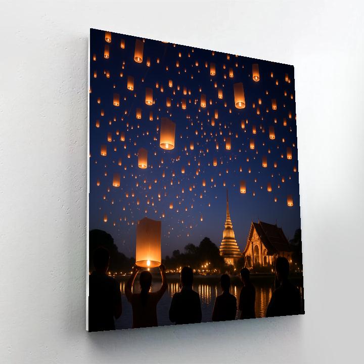 Lantern Parade Thailand Yi Peng paint by color